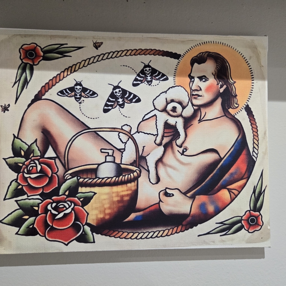 Vibrant Art Print Traditional Tattoo Style Buffalo Bill Canvas 8x10